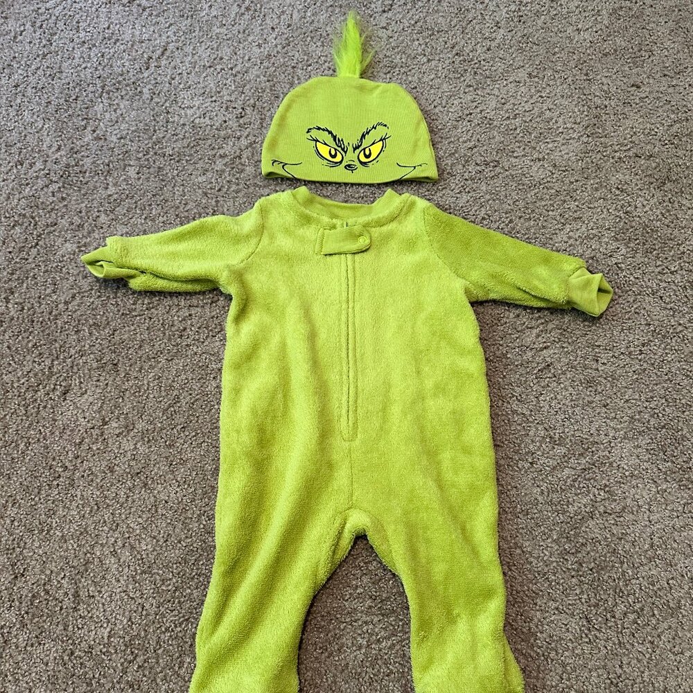 Grinch Baby Outfit - Size 3 Months